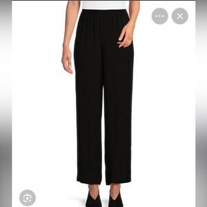 Eileen Fisher Silk Pull-on Pants Black Medium Petite